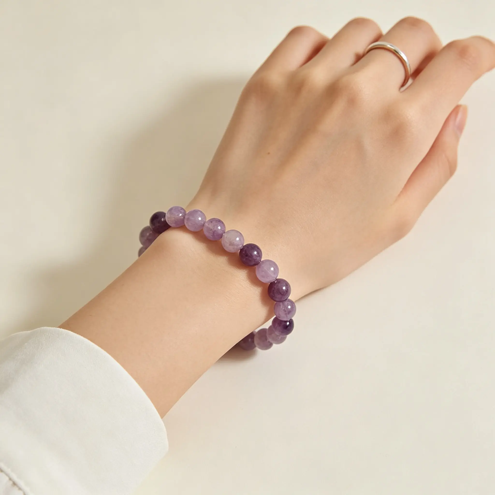 Amethyst Bracelet | Natural Calming Purple Crystal Jewelry | Koreli